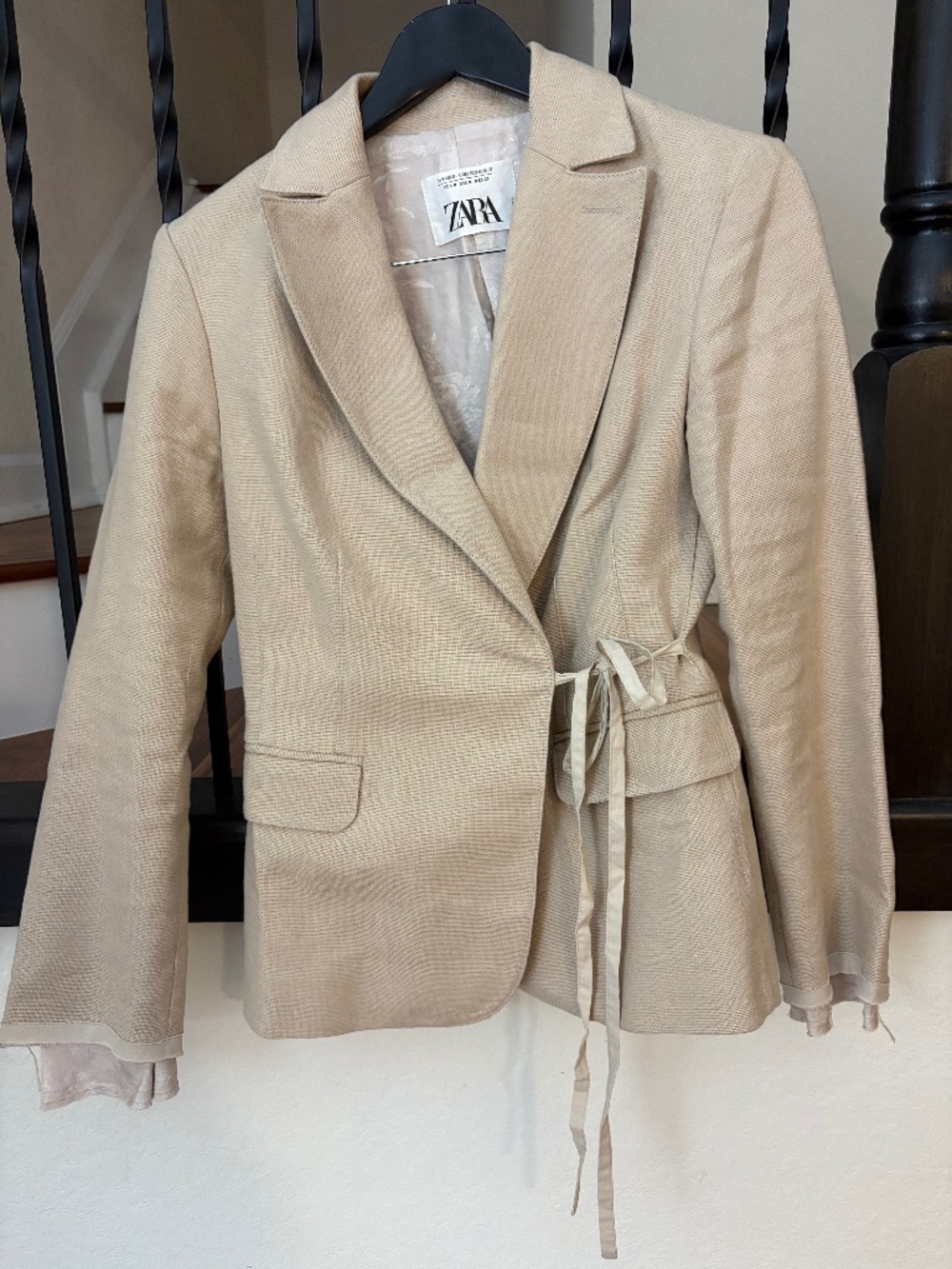 Zara Structured Linen Layered Blazer